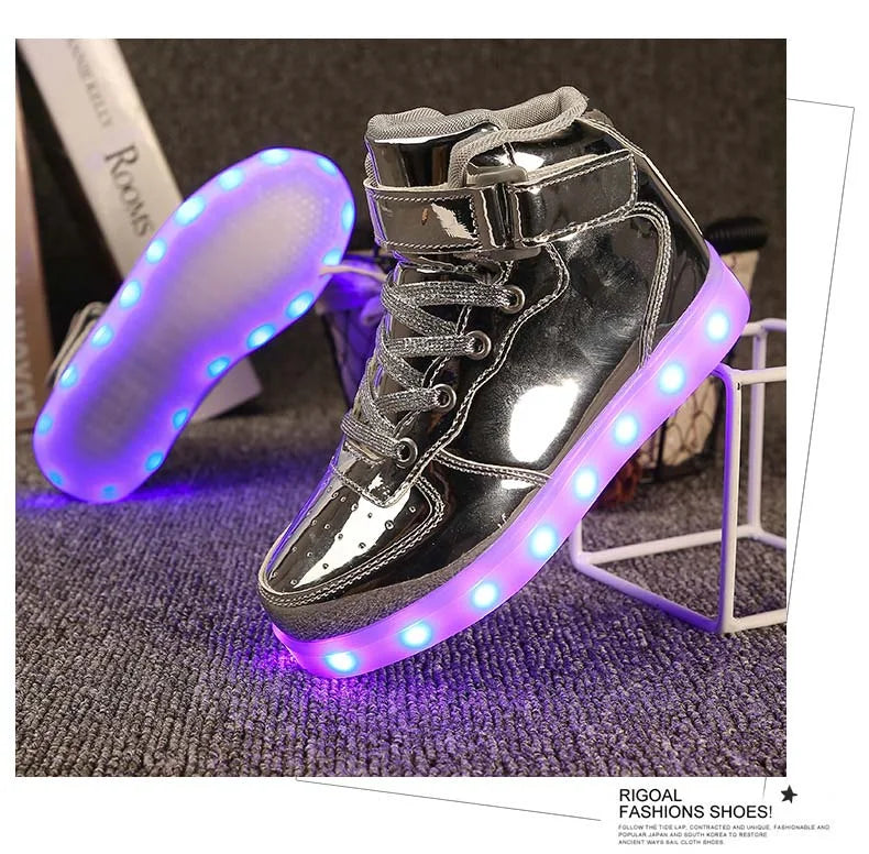 Men's Glowing Sneakers Unisex Luxury Luminous Sneakers USB LED Colorful Lighted Luminous Shoes Women Night Light Vulcanize Shoes