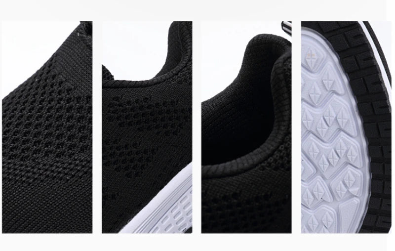 Spring Flying Knit Shoes Korean Casual Student Versatile Lace-Up Mesh Women's Sports Shoes Forrest Gump Comfort