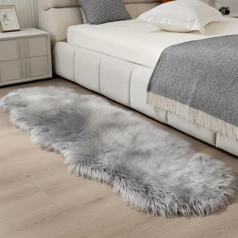 Faux Fur Rug, Fluffy Pink Small Sheepskin Rug, Ultra Soft 2x3 Ft Mat, Machine Washable Shag Mats, Nursery Throw for Bedroom rug