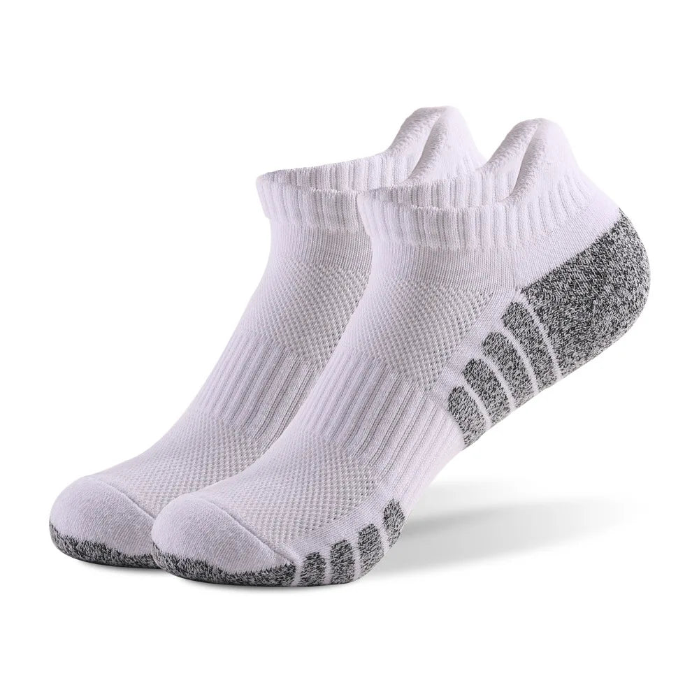 6 Pairs Thickened Towel Bottom Running Socks - Non-Slip Breathable Sports Socks