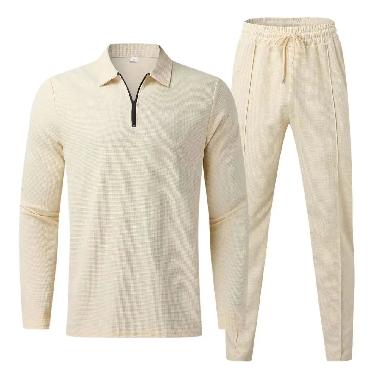 Waffle Knit Polo Set — Refined Leisure Collection