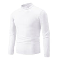 Autumn Men's Half Turtleneck Sweater Solid Color Basic Style Casual Fashion Knitwear Slim Fit High Elastic Male Warm Pullovers