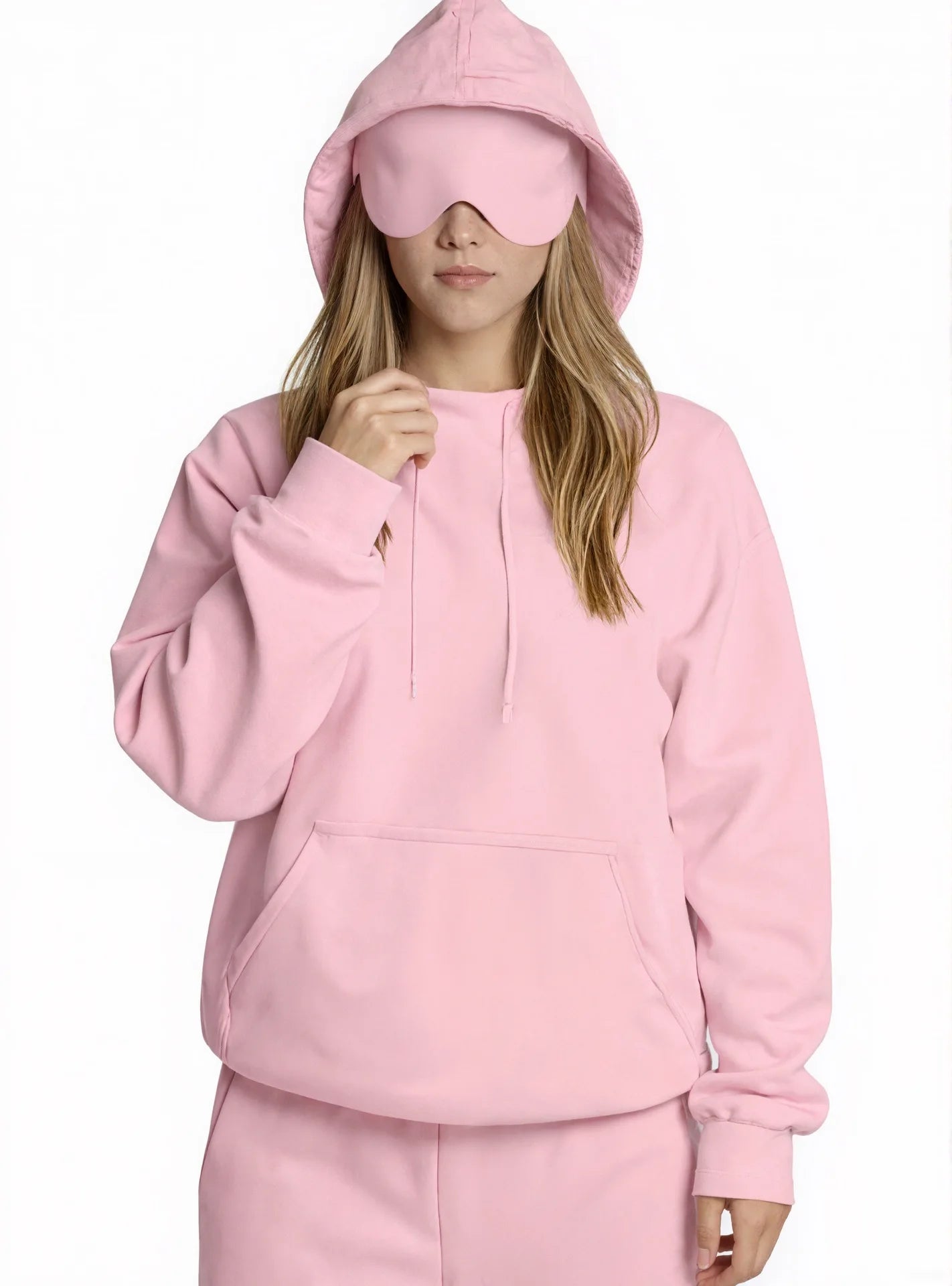 Women's Pocket Eye Mask Hooded Sweatshirt with Travel Mode Pullover for Autumn/Winter 2025