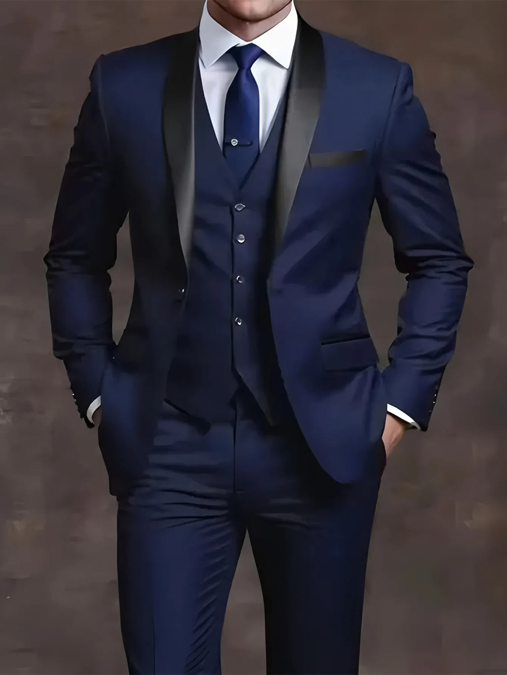 Elegant Men's Suit Sets - Slim Fit Tuxedo Set for Weddings & Formal Occasions, Black Suit