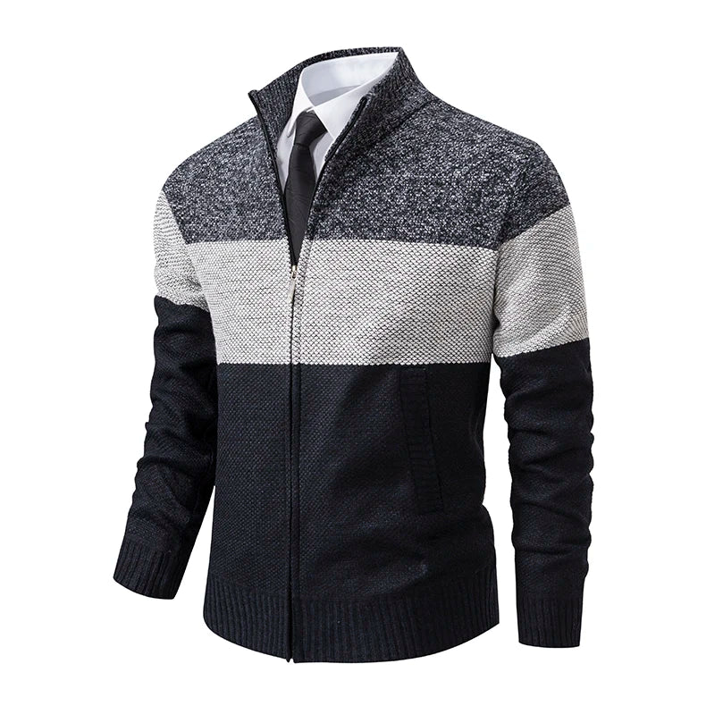 Men's Autumn and Winter New Stand-up Cardigan Sweater Trend Sweater Coat