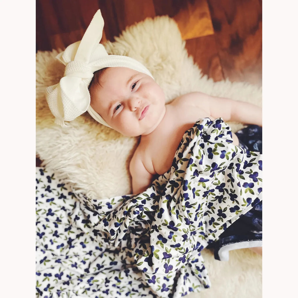 3pc Set Baby Swaddle Wrap for Newborns with Floral Headband