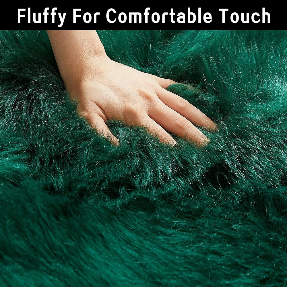 Faux Fur Rug, Fluffy Pink Small Sheepskin Rug, Ultra Soft 2x3 Ft Mat, Machine Washable Shag Mats, Nursery Throw for Bedroom rug