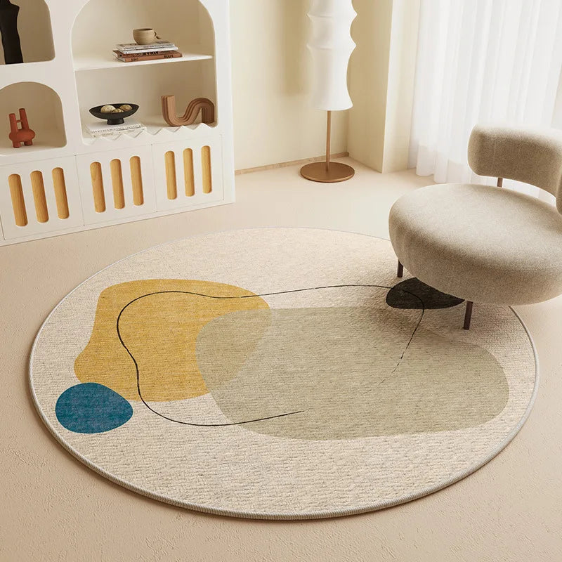 VIKAMA Japanese-Style Living Room Round Carpet, Bedroom Swivel Chair, Computer Chair, Sofa, Coffee Table Cushion, Home Decoration