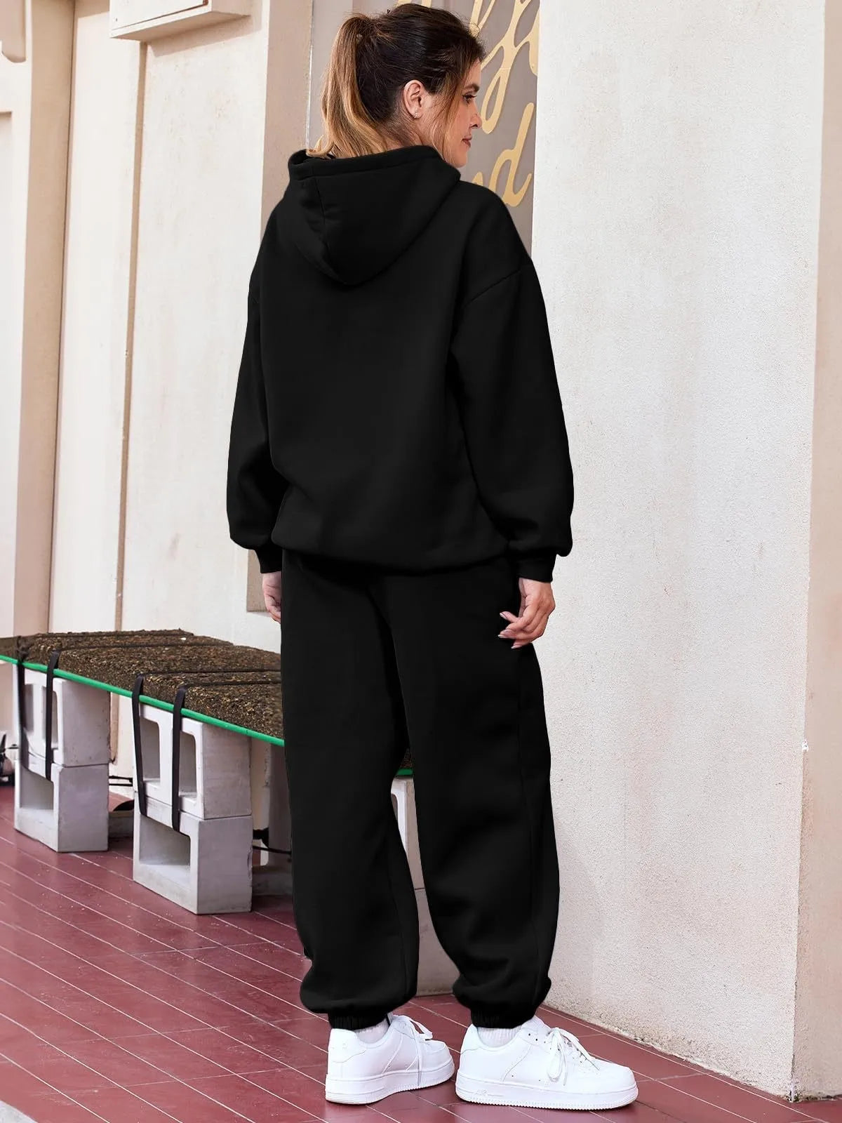 Women's Casual Hooded Sweatshirt and Sportswear Pants Set Long Sleeve Long Pants Autumn Season Fashion Ladies Outfit