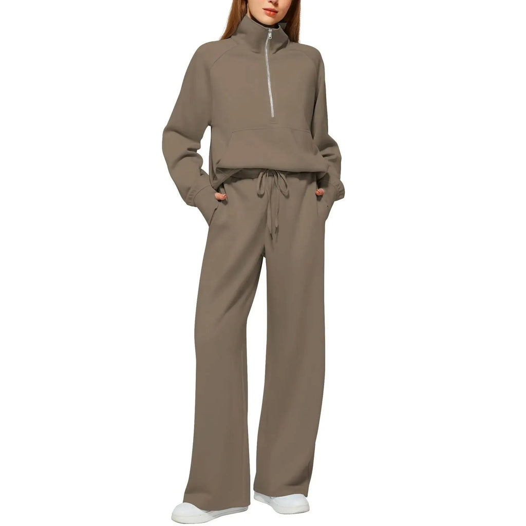 Spor Zipper Hoodie Set