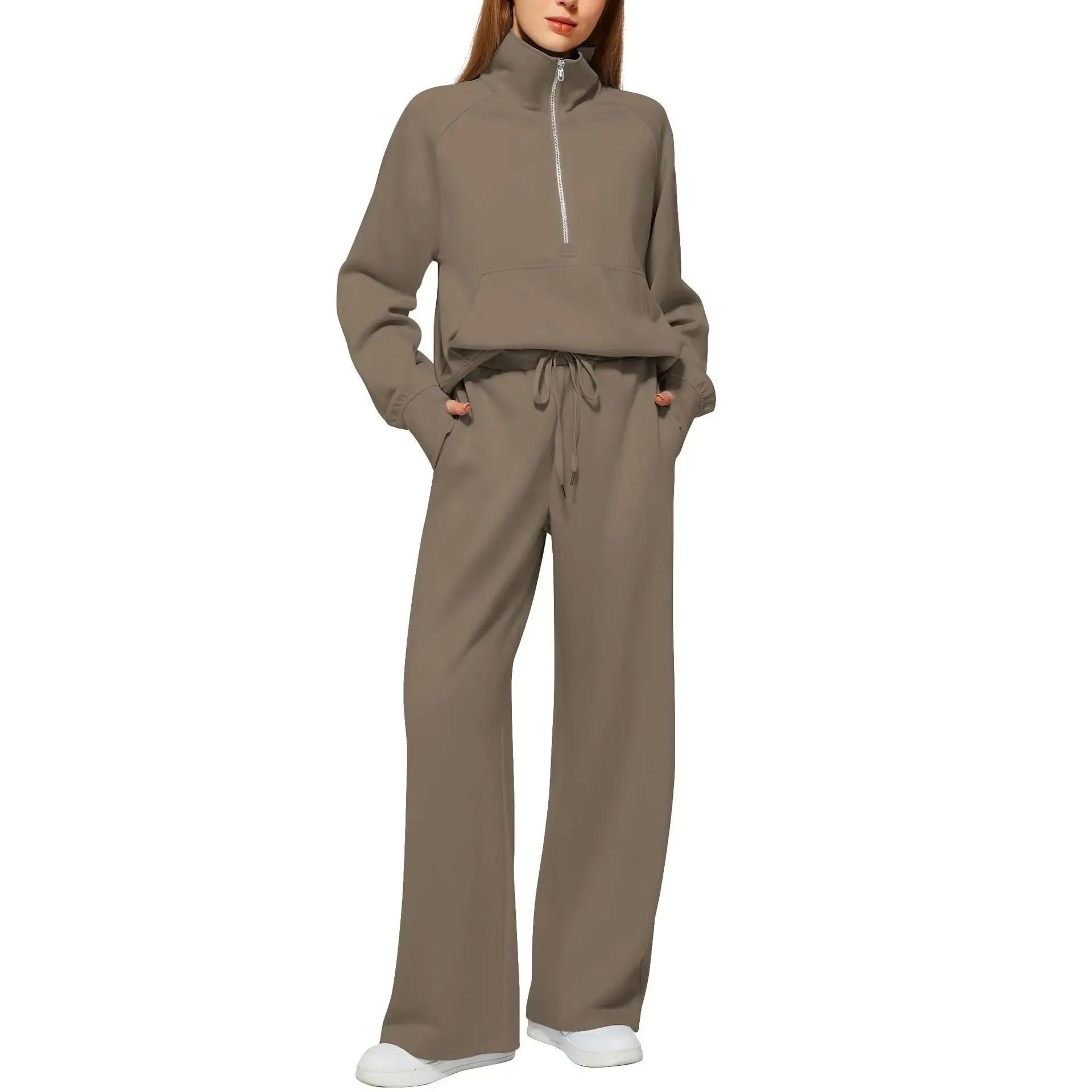 Spor Zipper Hoodie Set