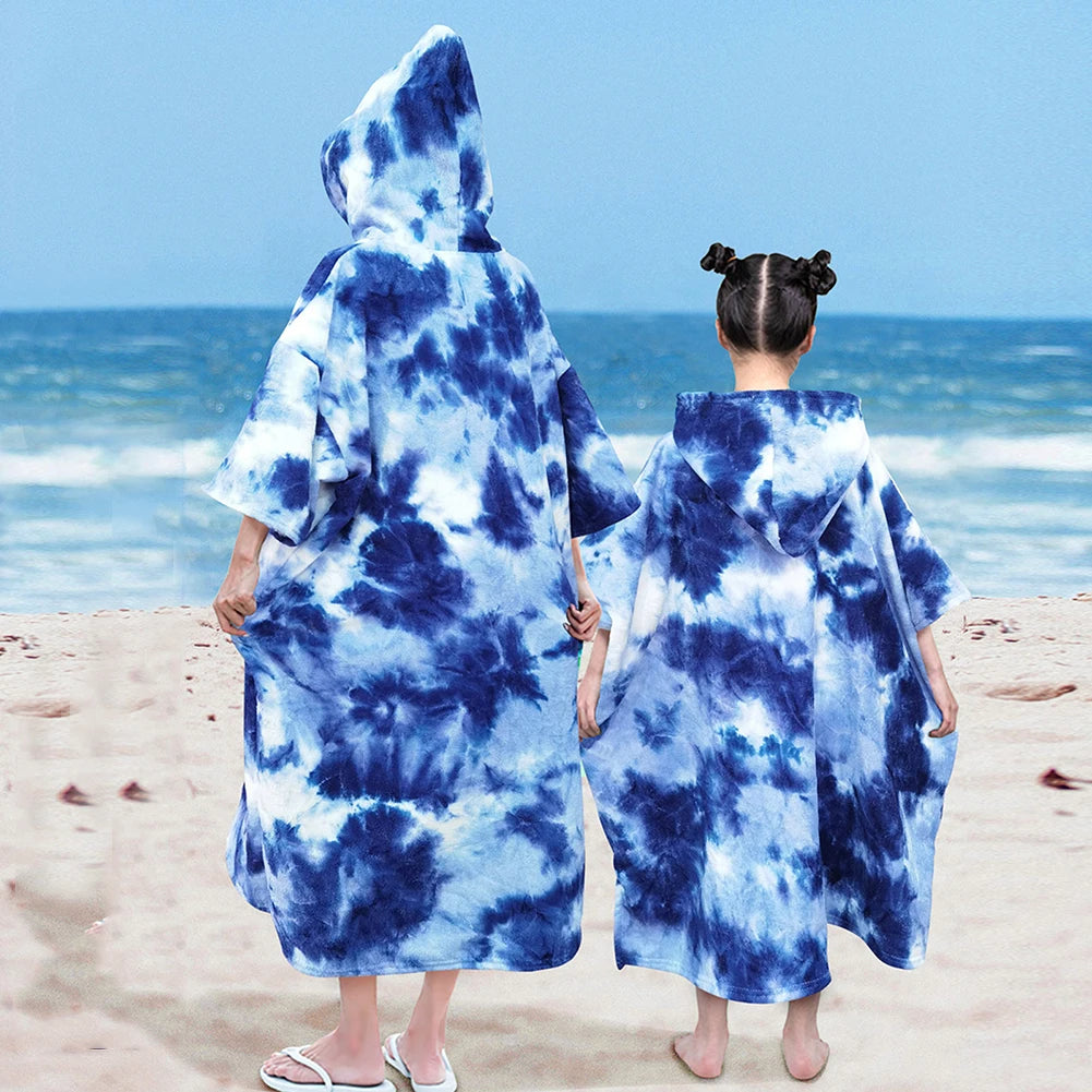 Surf Poncho Towel Microfiber Fabric Microfiber Beach Blanket Tie-Dry