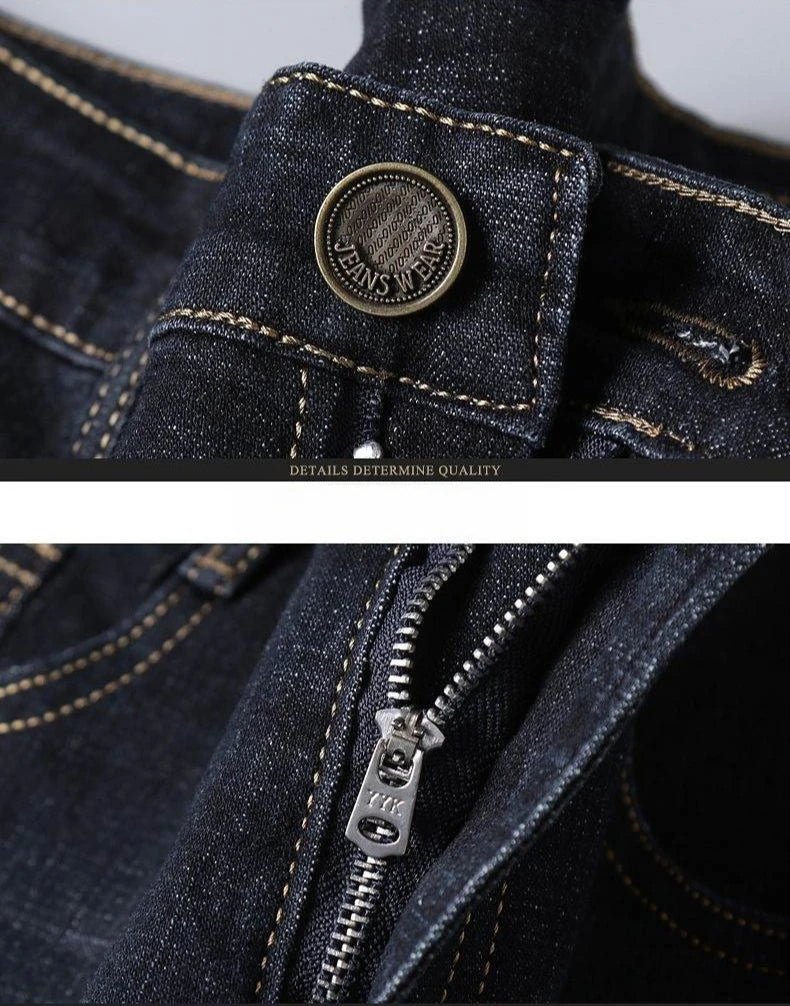 2026 Spring New Arrival Men's Black Jeans, Blue Stretch Denim Pants, Business Casual Shopping Trousers, Asian Sizes 28-40