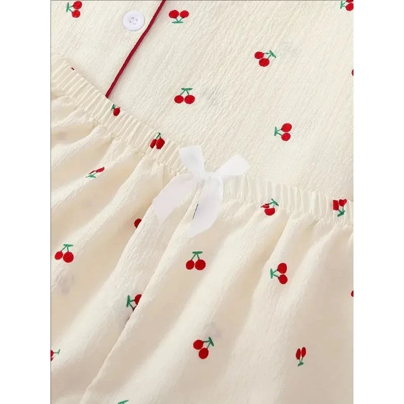 Cherry Print Textured Pajama