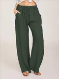 Summer and Autumn New Casual Women's Wear in Europe and America - Large Loose Cotton Hemp Casual Pants