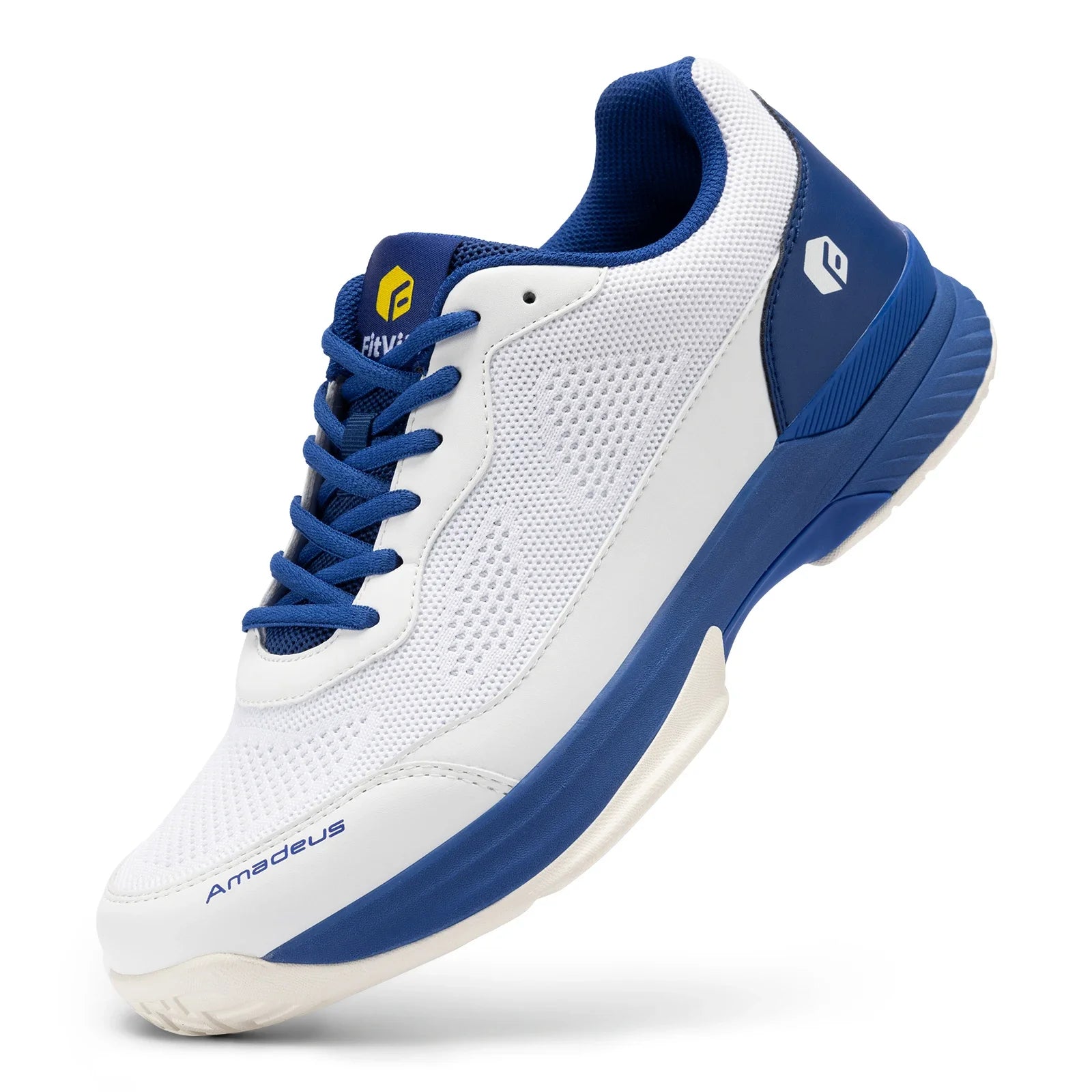 FitVille Men's Tennis Shoes Wide Version 2E Professional Training Sports Shoes Breathable Non-Slip Rackets With Arch Support
