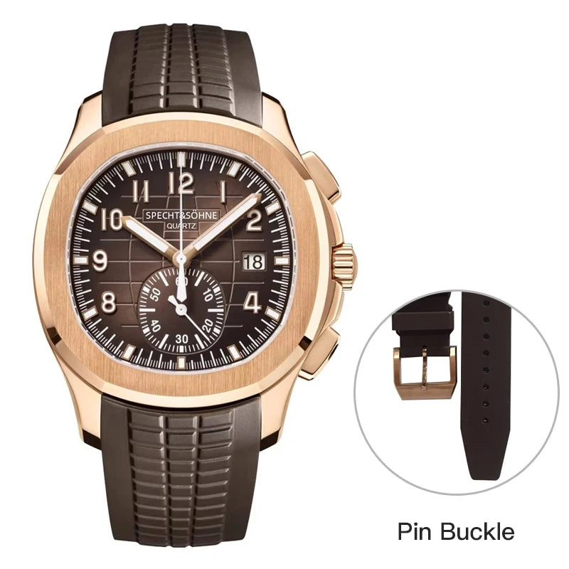 Dropshipping Products 2025 Men Watch Specht&Sohne Japan Chronograph Quartz Wristwatch Rose Gold Waterproof