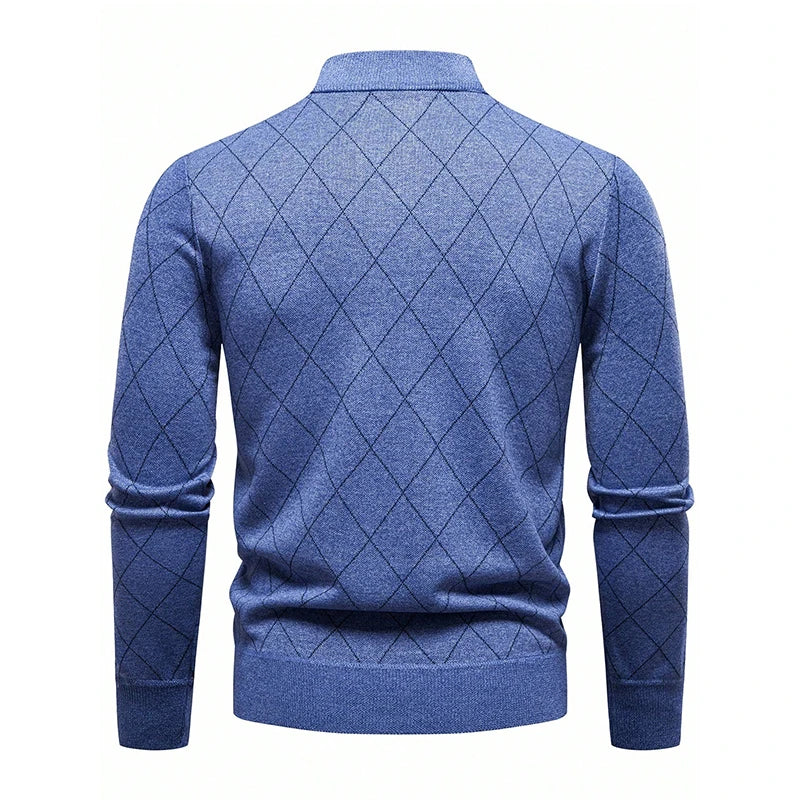 Men's Fashion Sweater Half Zip Collar Knit Pullover Casual Sport Golf Sweaters American Size Male Autumn Winter Clothes