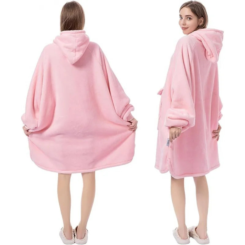 Wearable Blanket Hoodie Oversized Sherpa Hooded as Birthday Gifts