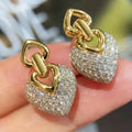 Huitan Heart Shaped Women Drop Earrings Inlaid Full Sparkling CZ