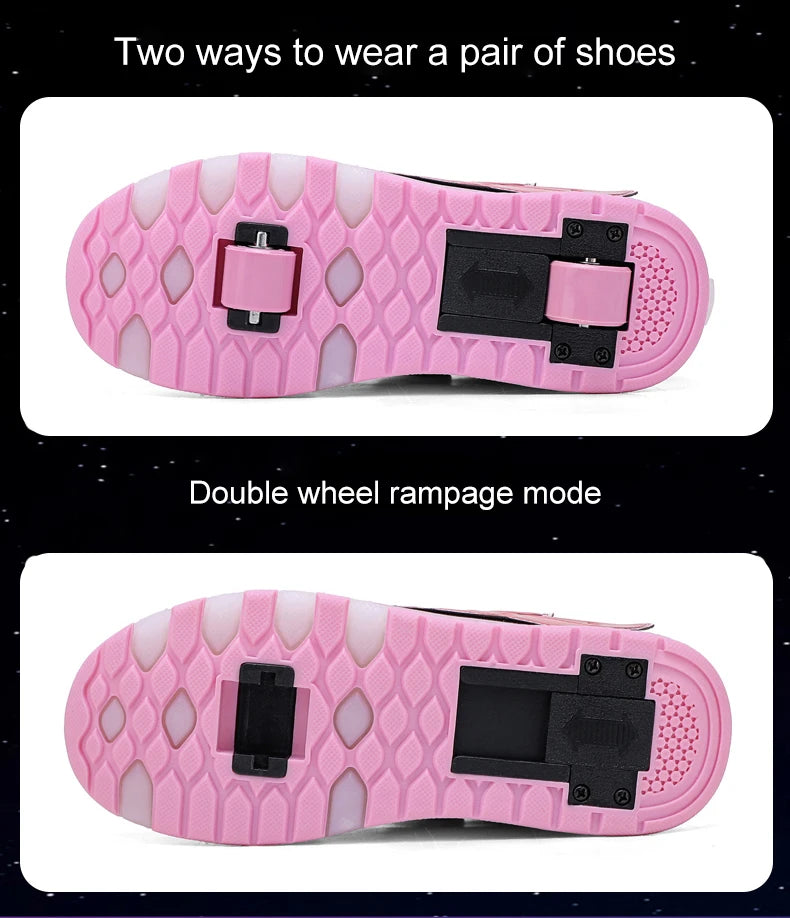 Outdoor Deformation Parkour Skates - Dual-Use Sneakers Roller Shoes for Children, Boys, Girls, Adults, Men, Women, Unisex Roller Skates