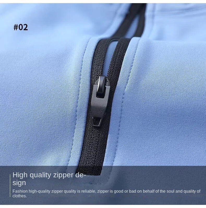 Men's Quick-Drying Long Sleeved Running T-Shirt with Half Zipper for Autumn and Winter 2025
