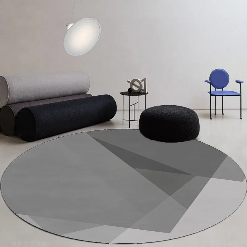 Modern Round Rug Area Minimalist Soft for Living Room Bedroom Study Room Decor Floor Mat Slip-resistant Wear-resistant Beautiful