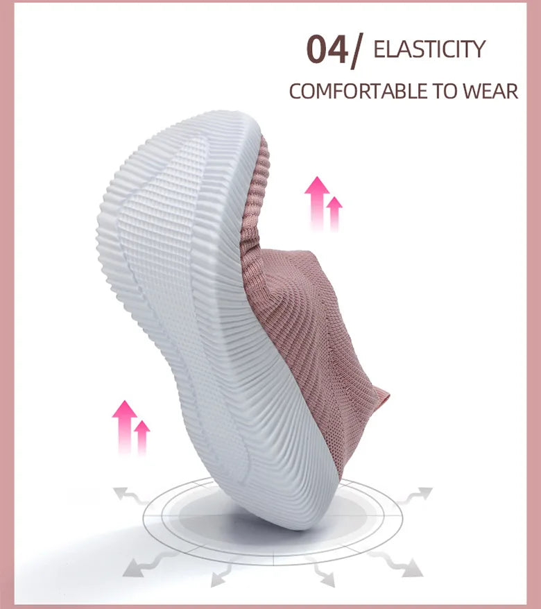 Women Shoes Breathable Flats Elastic Flat Shoes for Women Sneakers Spring Summer Footwear Lightweight Sports Shoes
