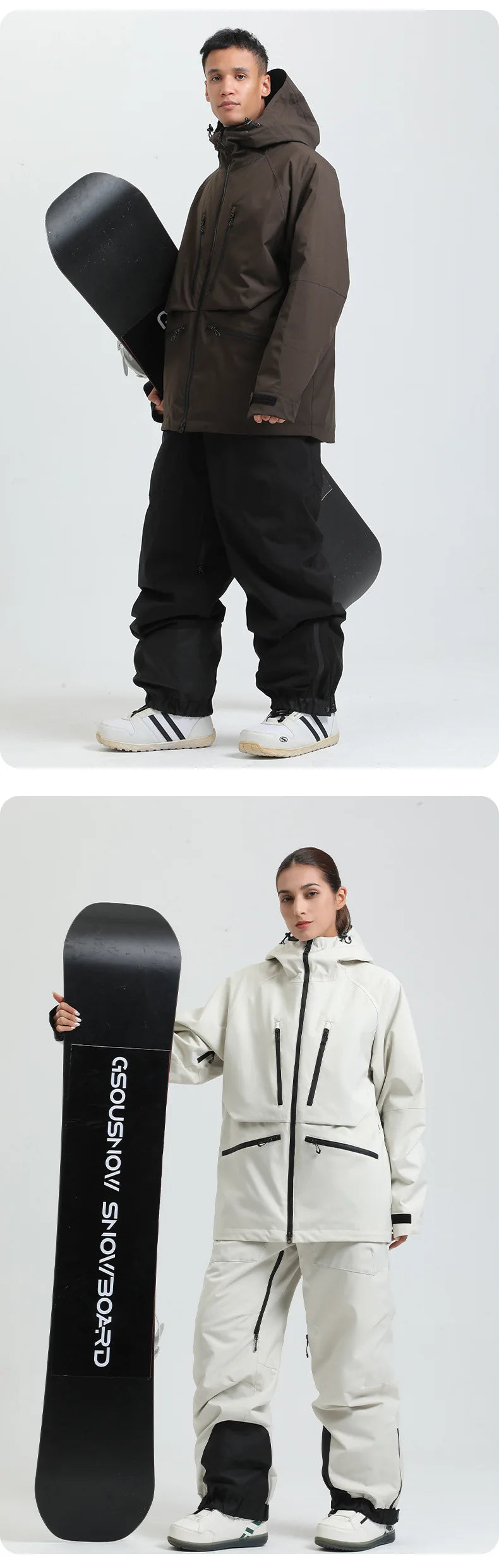 Gsou Snow Outdoor Sport New Winter Warm Men And Women's Snowboard Coats Waterproof Breathable Skiing Jacket Snowboard Wear