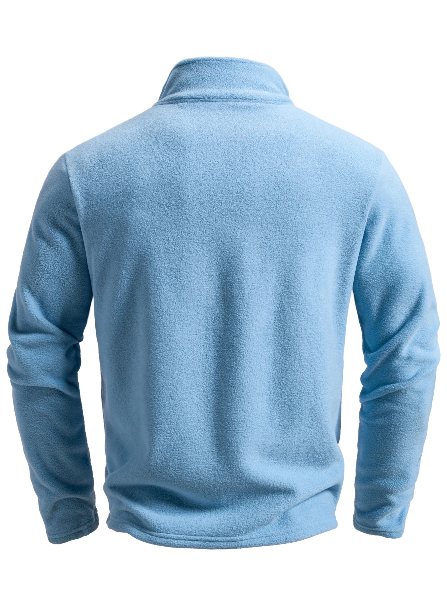 Men's Solid Color Fleece Warm Top - Zip-Up Cardigan for Outdoor Leisure in Spring and Autumn