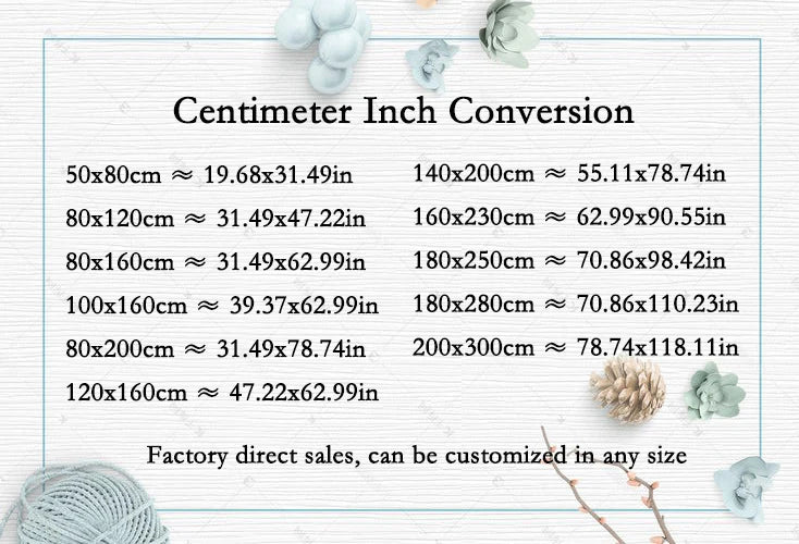 Nordic Style Living Room Decoration Carpet - Large Area Rug for Bedroom, Fluffy Soft Cloakroom Rug, Thickened Anti-skid Mat