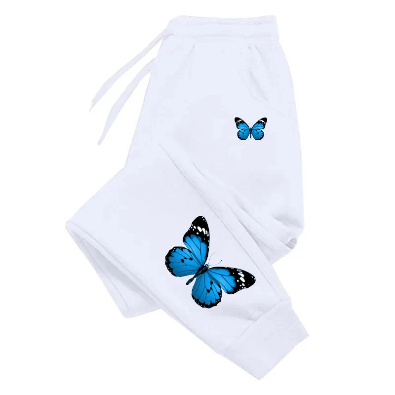 Butterfly Printing Women's Sweatpants Fashion Casual Trend Jogging Trousers Versatile Soft Hot Sales Street Elastic Waist Pants