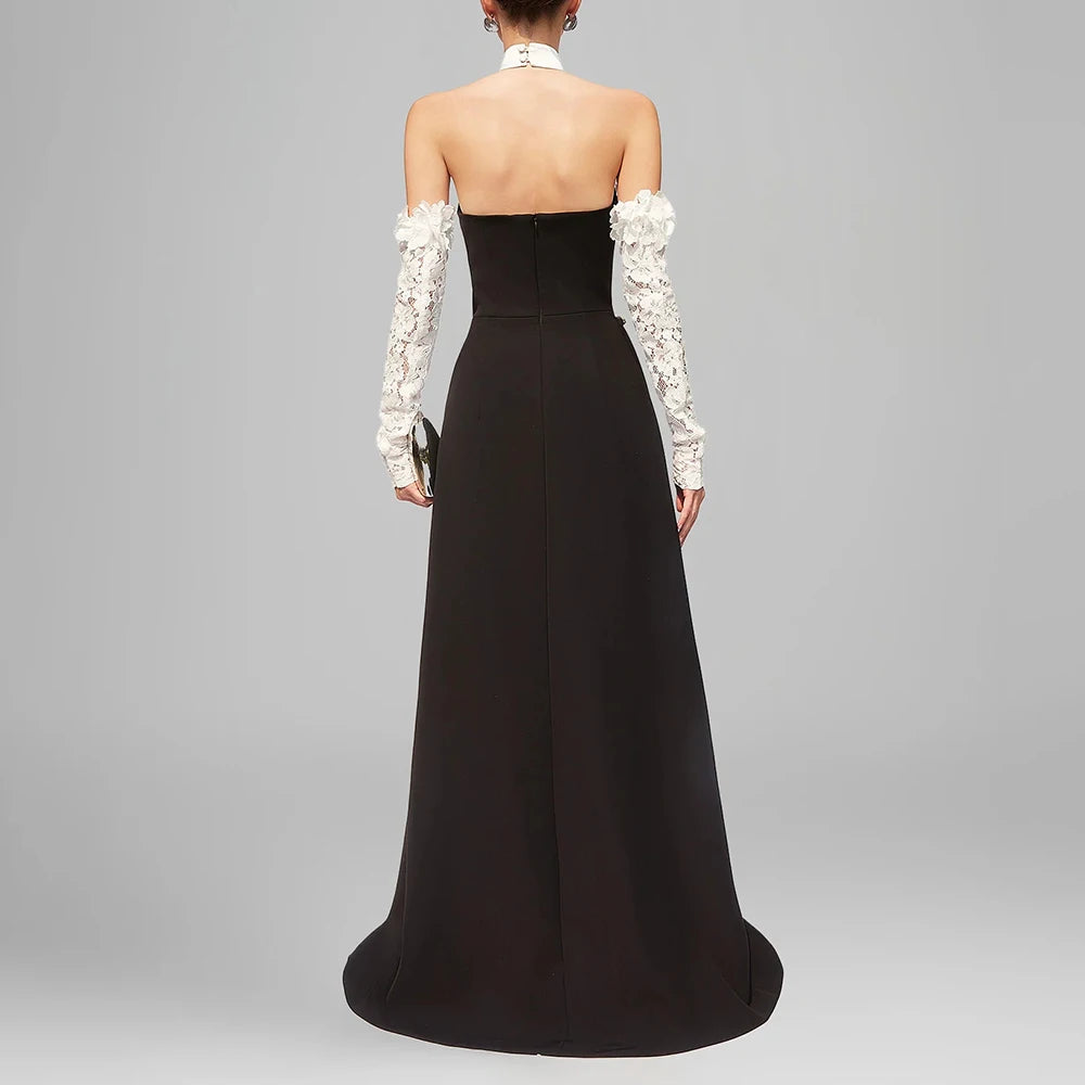 Vintage Sleeveless Halter Gown