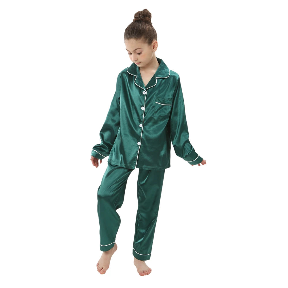 Kids Loungewear - Children Sleepwear | Home Clothing for Kids | Pajama Set for Girls in Silk Satin | Baby Nightgowns