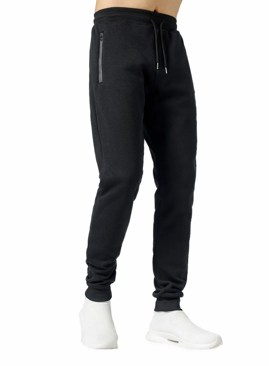 New Sweatpants with Side Zipper Pockets for Men - Joggers, Track Pants, Elastic Waist Sport Casual Baggy Fitness Gym Clothing
