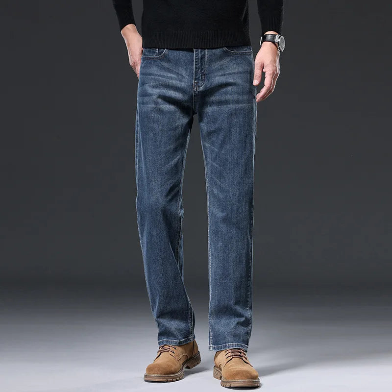 Men's New Straight Tube Loose Wide Leg Jeans - Autumn 2025 Casual Business Pants