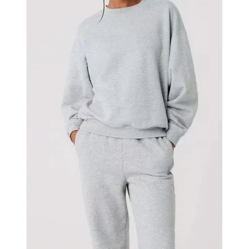 Unisex Oversized Crewneck Sweatshirt Classic Solid Color Loose Fit Long Sleeve Pullover Hip Hop Streetwear Urban Style