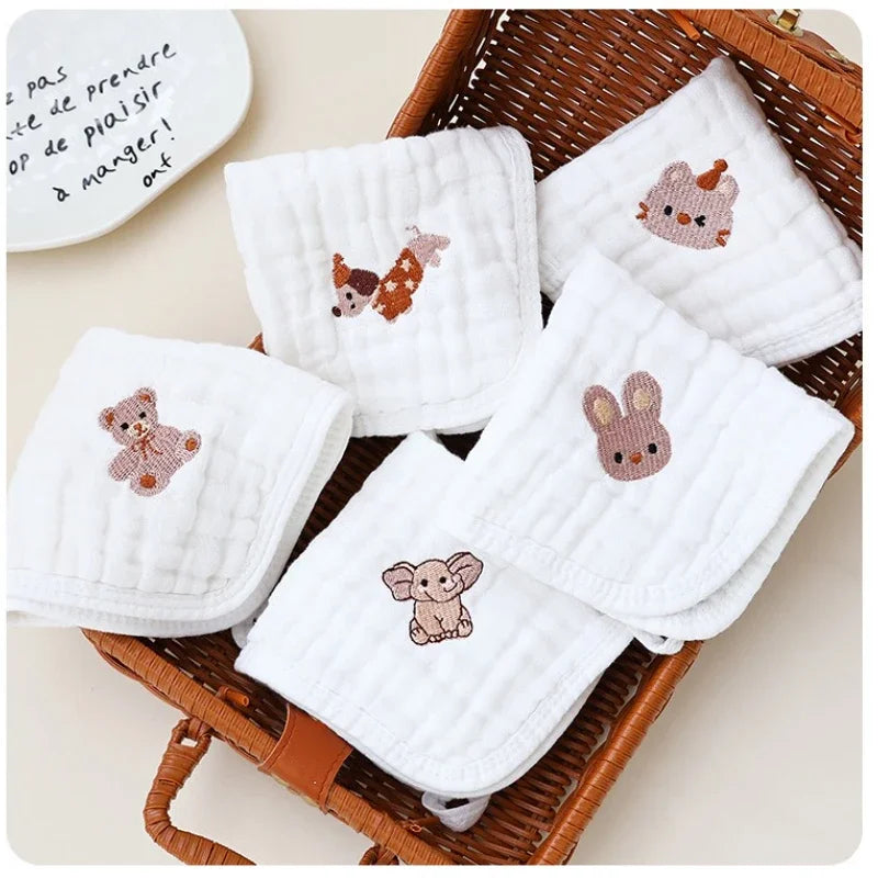 5pcs Cotton Baby Face Towel Set Soft Muslin Squares