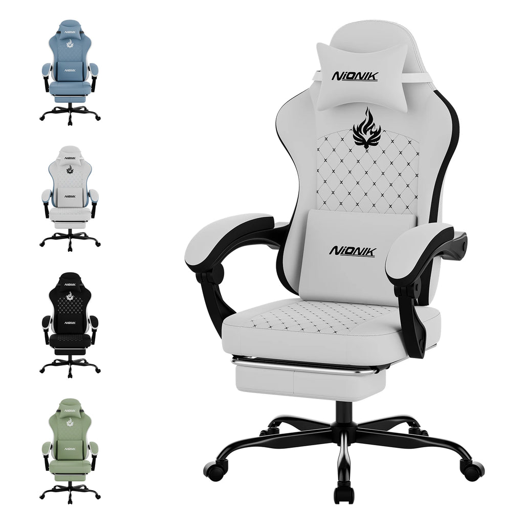 Gaming Chair with Footrest,