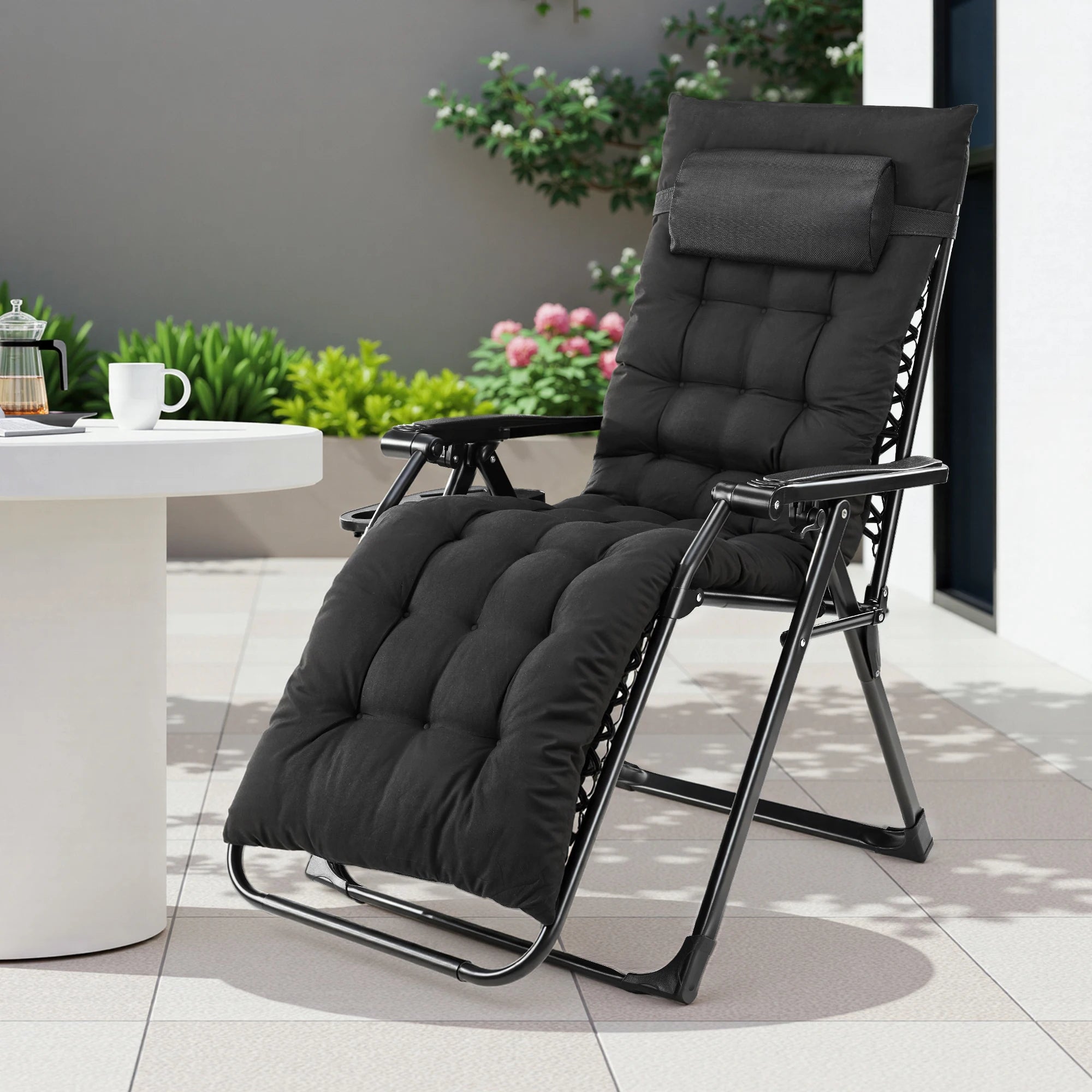 Summer Gravity Recliner - Folding Camping Chair - Patio Lounge  For Outdoor, Garden