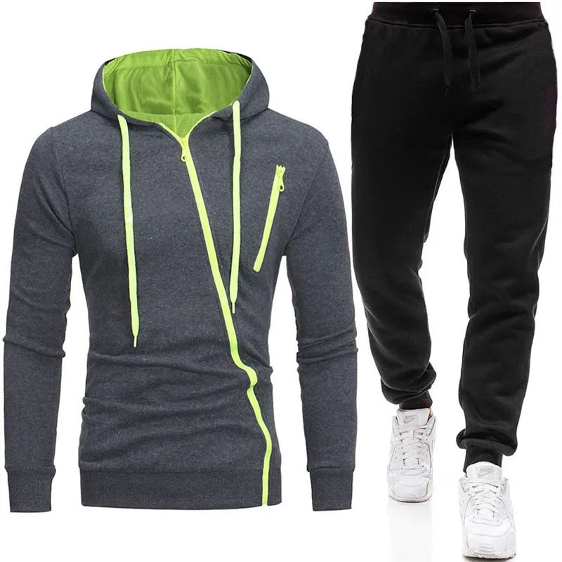 Casual Tracksuit Men Hooded Sweatshirt Outfit Spring Autumn Men's Sets Sportswear 2020 Male Hoodie+Pants 2PCS Jogging Sports Suit
