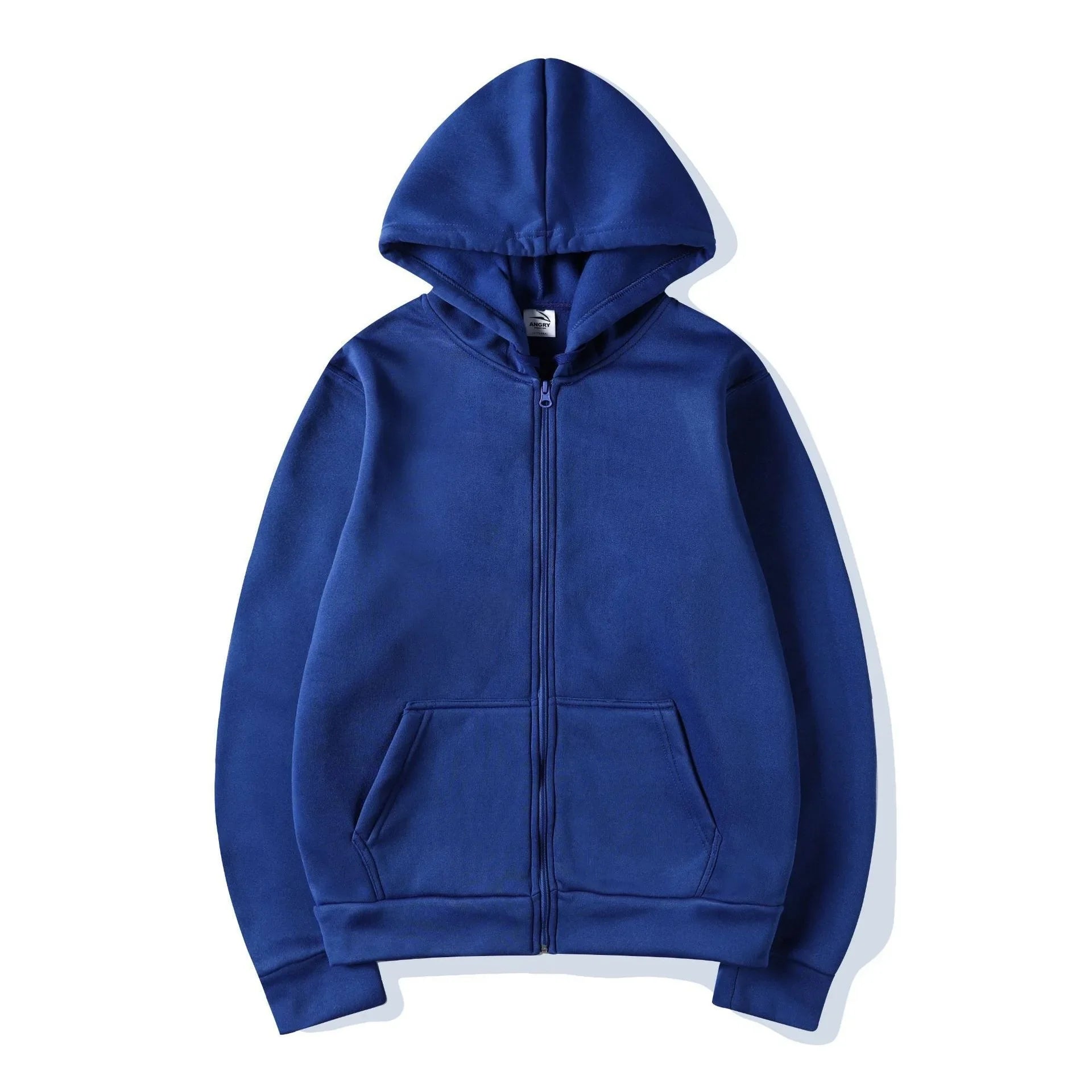 2025 New Trendy Sweatshirt Coat with Front Pockets - Warm Zipper Lamb Wool Jacket for Men and Women - Autumn Winter Pure Color Cardigan Hoodie