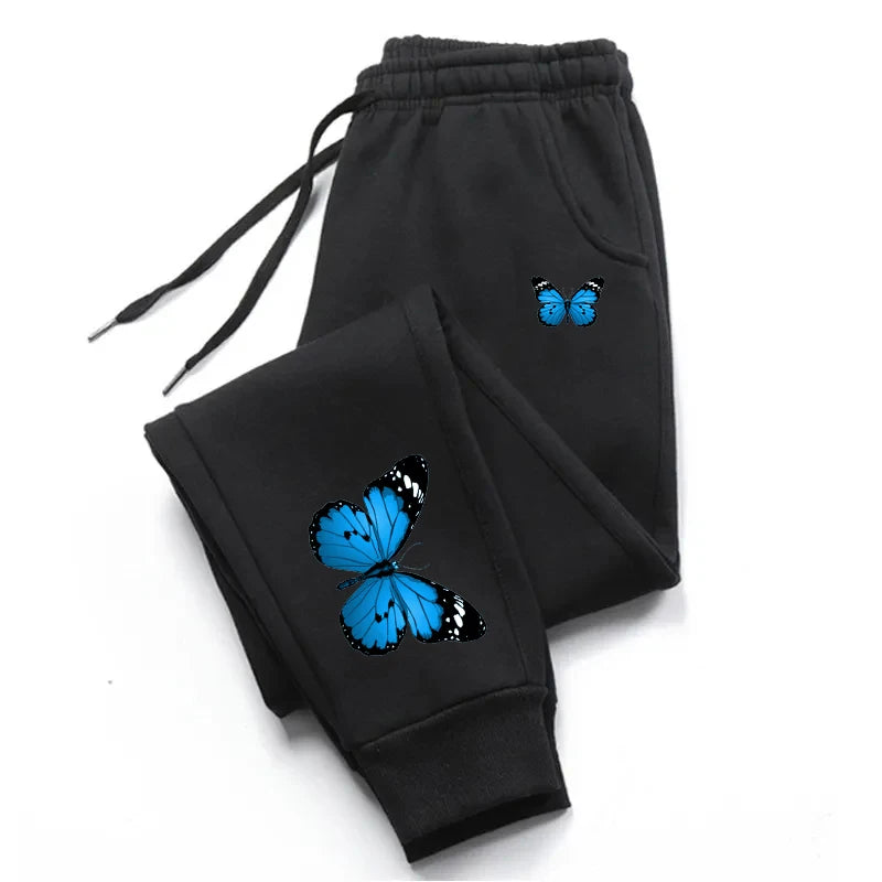 Butterfly Printing Women's Sweatpants Fashion Casual Trend Jogging Trousers Versatile Soft Hot Sales Street Elastic Waist Pants