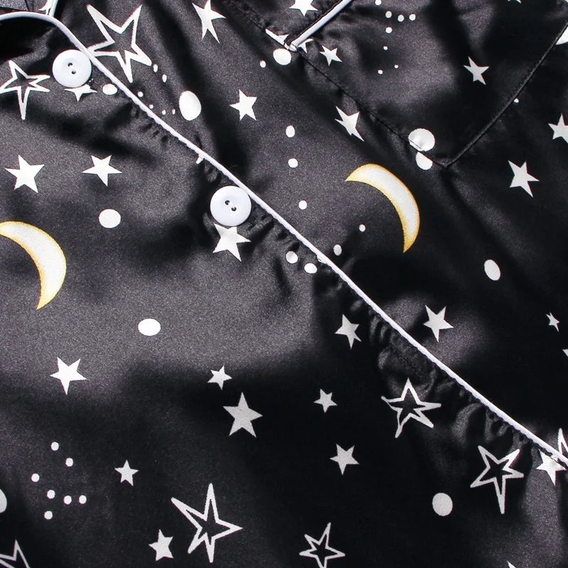 Spring Autumn Pajama Women Silk Satin Pajamas Set Long Sleeve Shirt with Trouser Sleepwear Loungewear Female Pajamas Suits Mujer
