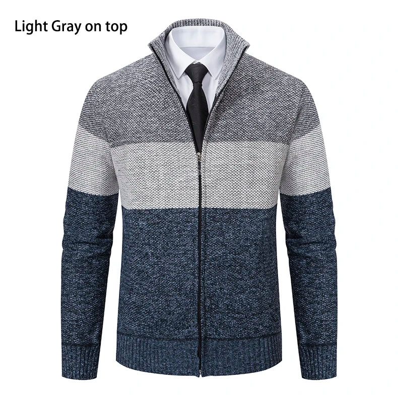 Men's Autumn and Winter New Stand-up Cardigan Sweater Trend Sweater Coat