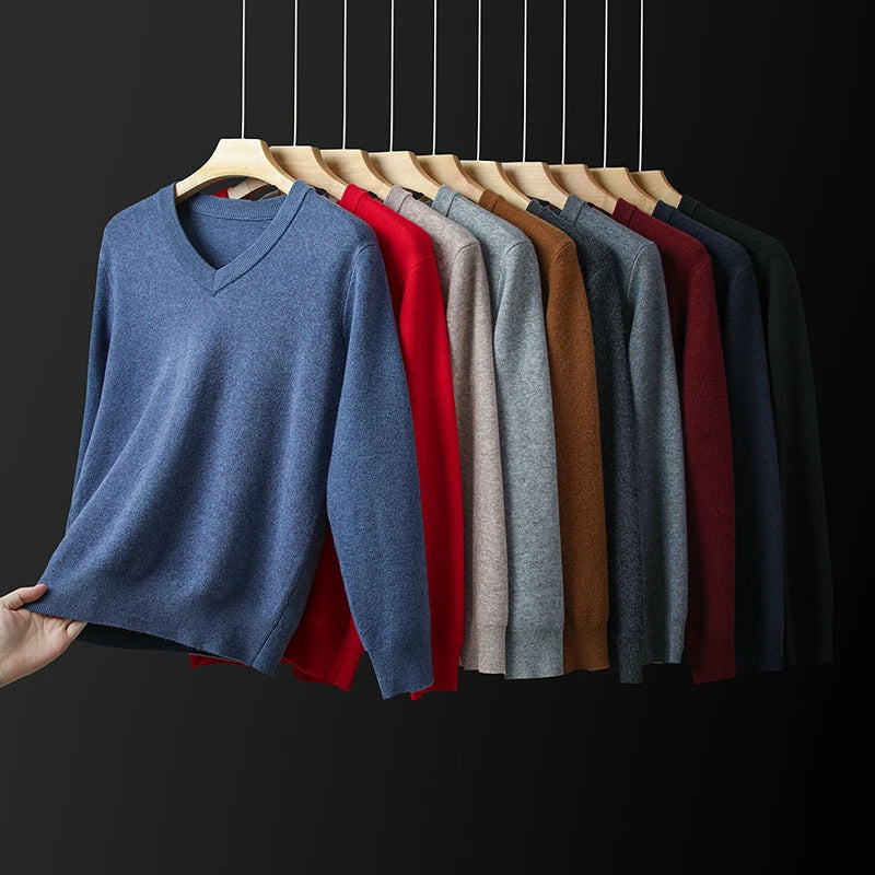 Top Grade Thick Anti-Pilling New Fashion Brand Autumn Winter Knit Pullover Men Slim Fit Sweater Business Casual Woolen Jumper