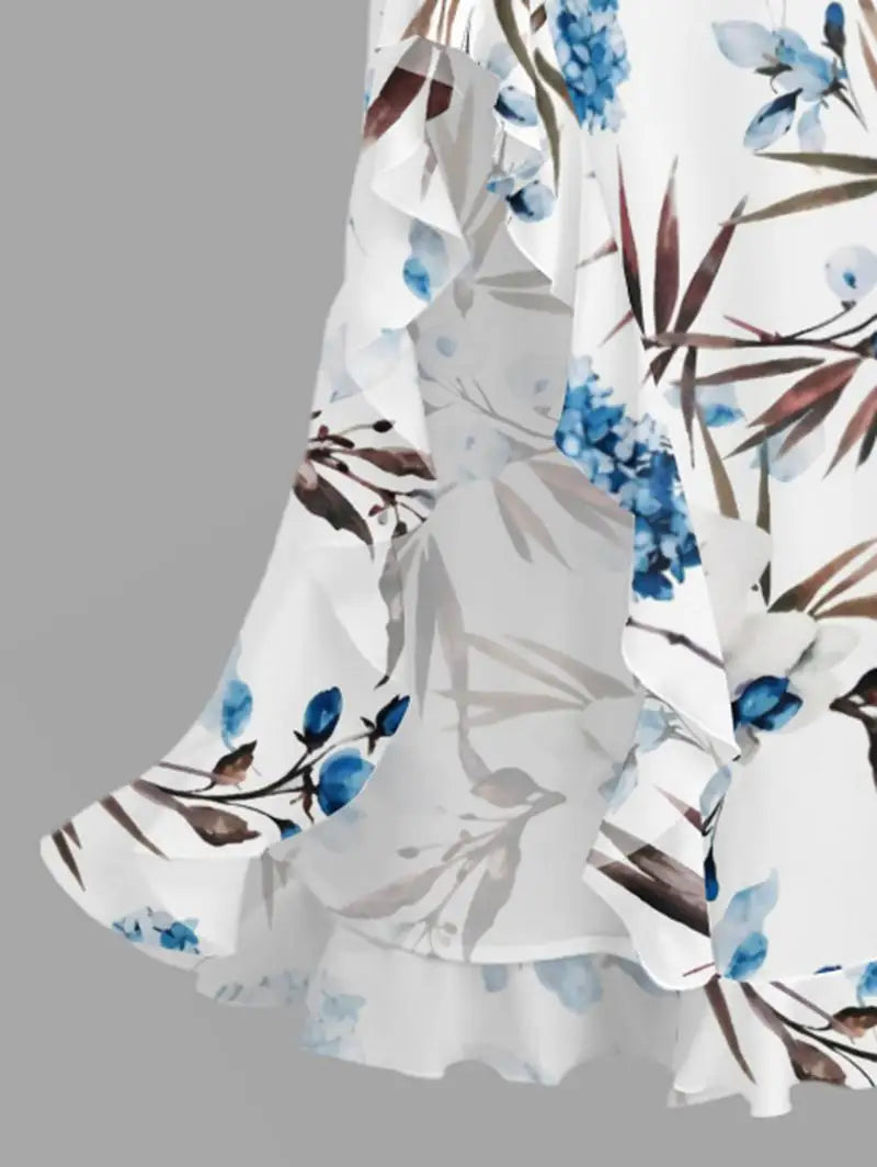 Flowers Tropical Leaf Print