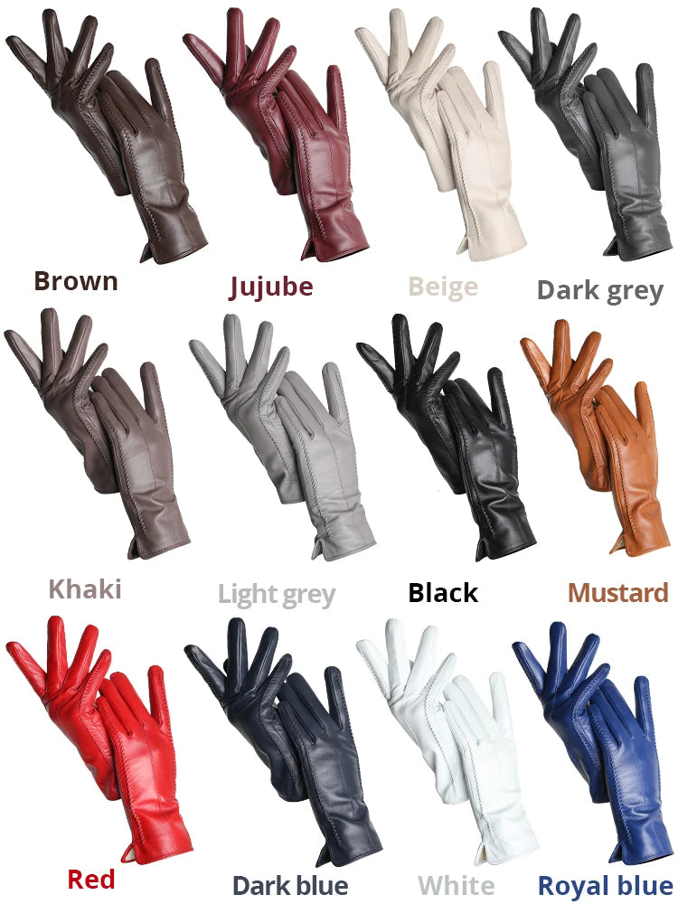 Women's sheepskin gloves winter