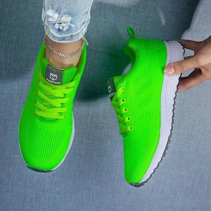Women's Casual Flats Sports Shoes Mesh Breathable Trainers Ladies Shoes Platform Female Sneakers for Women Tennis Shoes