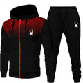 2025 Popular Two-Piece Men's Sportswear Jogging Suit with Hooded Sweatshirt and Zipper for Autumn and Winter Clothing